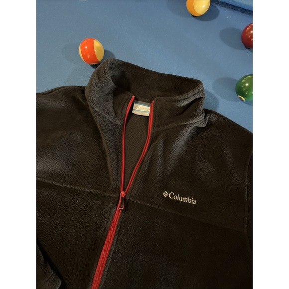 Columbia Fleece Jacket Mens XXL Tall Black Full Zip Pockets Hike Walk Golf - Picture 1 of 9